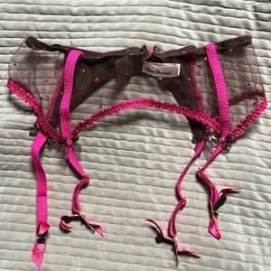 NWT agent provocateur Poppie suspender 5 chestnut